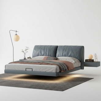 Graues Schlafzimmer Designer Betten Holzgestell Moderne Luxus MÃ¶bel