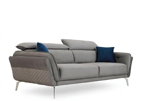 Graues Stoffsofa LuxuriÃ¶se Polstercouch Moderner Dreisitzer Textil MÃ¶bel