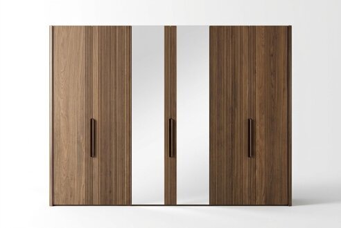 GroÃer Brauner Kleiderschrank Schlafzimmer Schrank mit Spiegel SchrÃ¤nke