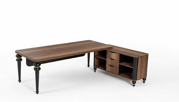 GroÃer Holz Eckschreibtisch ArbeitszimmermÃ¶bel Chef Tische HolzmÃ¶bel