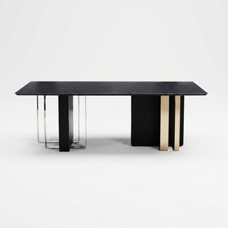 GroÃer Schwarzer Esstisch Esszimmer MÃ¶bel Holztisch Tisch Edelstahl