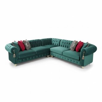 GrÃ¼ne Chesterfield Textil Sofa Designer Couch Polster Sofas Couchen