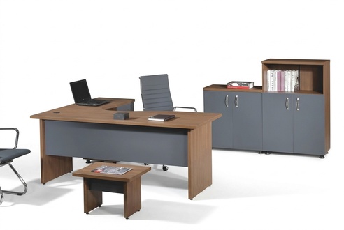 Gruppe BÃ¼ro EckbÃ¼rotisch ArbeitszimmermÃ¶bel Schrank 4tlg Holz Grau
