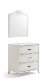 Gruppe Kommode mit Spiegel Schrank Holz Kommoden Sideboard WeiÃ Luxus