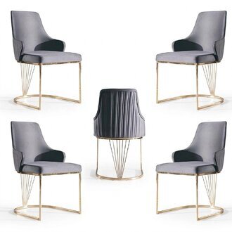 Gruppe Set 4x Sessel Stuhl Design Stoff Polster StÃ¼hle Gastro Esszimmer