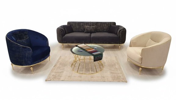 Gruppe Set Sofagarnitur 3+1+1 Sitzer 3tlg. MÃ¶bel Sofas Sessel Luxus