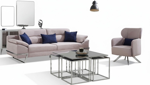 Gruppe Wohnzimmer Sofagarnitur 31 Sitzer Sitzgruppe Grau Garnituren