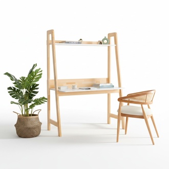 Hellbeiger Schreibtisch LuxuriÃ¶se Arbeitszimmer Designer Holz Tische