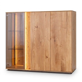 Hellbraune Vitrine Designer Esszimmer Anrichte Holz SchrÃ¤nke LED-Schrank