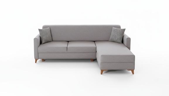 Hellgraues Stoffsofa Wohnzimmer Designer Couch LuxuriÃ¶ses Ecksofa Neu