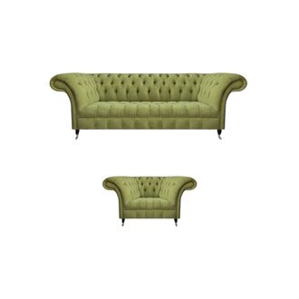 HellgrÃ¼ne Designer Couchgarnitur Wohnzimmer Dreisitzer 2x Sessel 3tlg