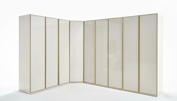 Hochglanz Kleiderschrank Schlafzimmer SchrÃ¤nke Eckschrank Luxus MÃ¶bel Gold Beige