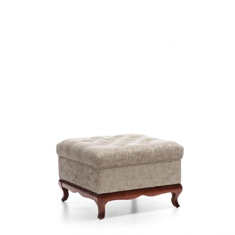 Hocker Designer Chesterfield FuÃhocker Textil Beige Polster Bank Stoff