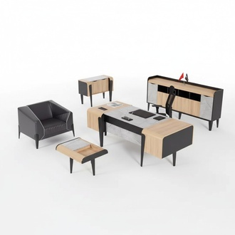 HolzmÃ¶bel ArbeitszimmermÃ¶bel Komplettes Set Schreibtisch SchrÃ¤nke MÃ¶bel