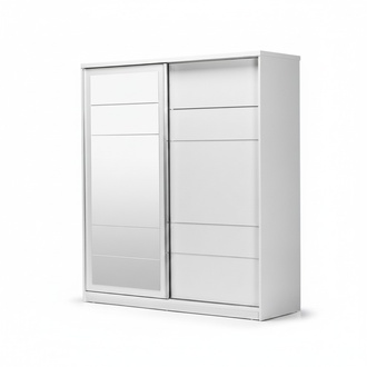 Holzschrank Schrank Kleiderschrank Anbauschrank Spiegel Holz WeiÃ