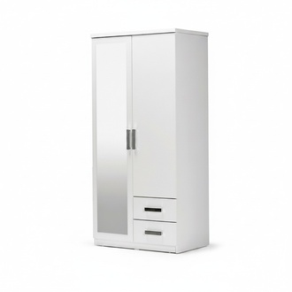 Holzschrank Schrank Kleiderschrank Anbauschrank Spiegel Holz WeiÃ Schlafzimmer