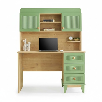 Holztisch Modern Schreibtisch Regale Computertisch Holz GrÃ¼n Kinderzimmer Neu