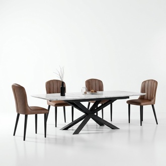 Italienische Designer MÃ¶bel Esstisch BÃ¼ro Konferenz Luxus Tisch Metall