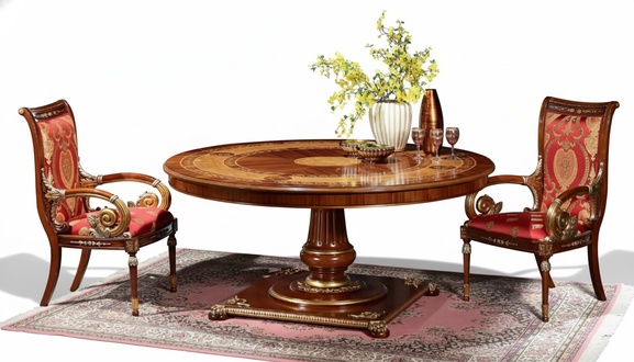 Italienische Designer MÃ¶bel Tisch Ess Zimmer Esstische Rund Braun Tische Neu