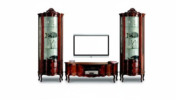 Design Italienische Luxus Stil Wohnzimmer MÃ¶bel Vitrine Schrank Barock Rokoko Stil Set
