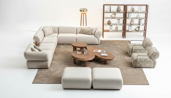 Italienische Stil MÃ¶bel Ecksofa Eckcouch Wohnlandschaft Eckgarnitur 5tlg.