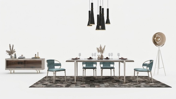 Italienische Stil MÃ¶bel Esszimmer Garnitur Stuhl Gruppe Tisch 5tlg. Set Sets