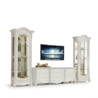 Italienische Stil MÃ¶bel - Wohnzimmer 3tlg. Set Wohnzimmer Vitrine rtv jvmoebel Â®
