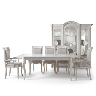 Italienisches Esszimmer MÃ¶bel Set Esszimmer Gruppe Vitrine Tisch 6x StÃ¼hle 8tlg.