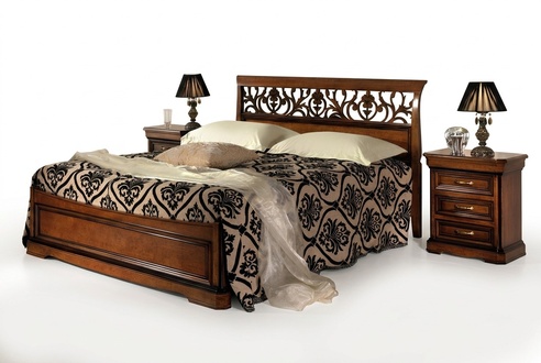 Italienisches Schlafzimmer MÃ¶bel Bett Nachttisch Massive Holz Betten Set 3tlg