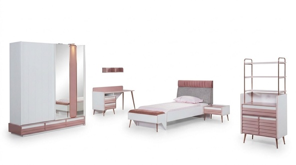 Jugendzimmer Kinderzimmer komplett Set Jugendbett Schreibtisch Schrank MÃ¶bel Neu