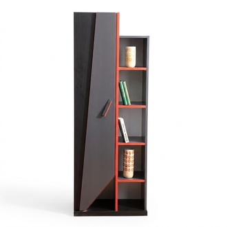 Jugendzimmer Schwarz-Roter BÃ¼cherschrank Designer Kinderzimmer Holz Regal