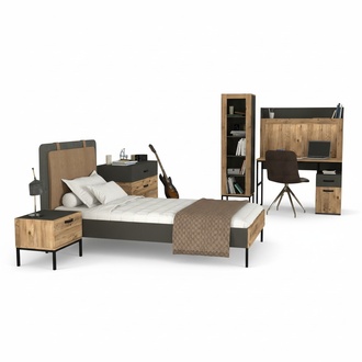 Jugendzimmer Set Bett Nachttisch Kommode BÃ¼cherregal Schreibtisch 5tlg