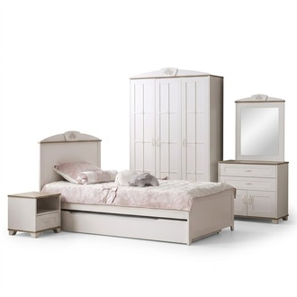 Kinderbett Funktionsbett Holzbett Ausziehbares Bett WeiÃ Set 5tlg Neu