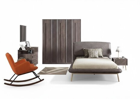 KindermÃ¶bel Kinderzimmer Garnitur Jugendbett Bett Holz Grau Set 5tlg