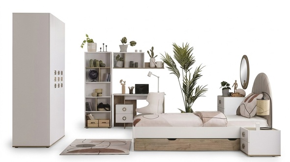 KindermÃ¶bel Komplete Kinderbett Kinderzimmer Bett Holz WeiÃ Set 8tlg