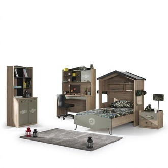 KindermÃ¶bel Luxus Kinderzimmer Garnitur Bett GrÃ¼n Bettrahmen 5tlg Holz