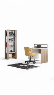 Kinderschreibtisch Schreibtisch BÃ¼cherregal Holz Braun Set 3tlg Sessel