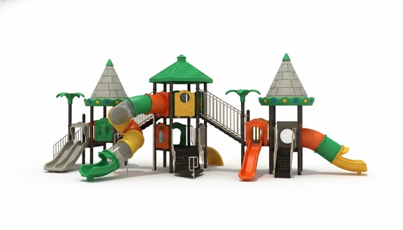 Kinderspielplatz mit Rutschen Kinderanimation Outdoor Kletterturm SpielplÃ¤tze