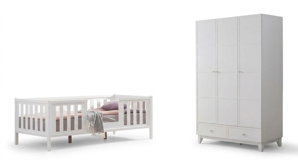Kinderzimmer 2tlg Schlafzimmer MÃ¶bel Komplettzimmer Jugendzimmer WeiÃ