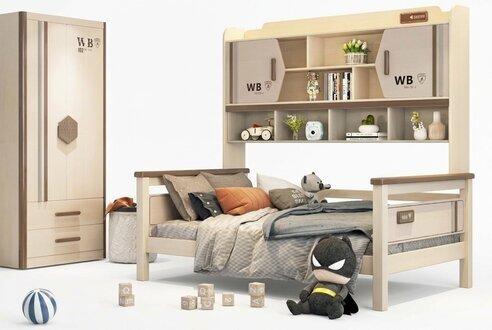 Kinderzimmer 2-tlg Set Hochbett Kleiderschrank Hochglanz Jugendzimmer MÃ¶bel Neu