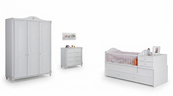 Kinderzimmer 3tlg Set Schlafzimmer Kleiderschrank Kommode Jugendzimmer MÃ¶bel Neu