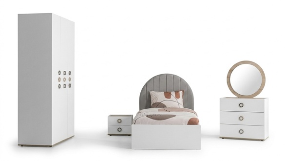 Kinderzimmer Komplete Bettrahmen KindermÃ¶bel Bett Holz WeiÃ Set 5tlg