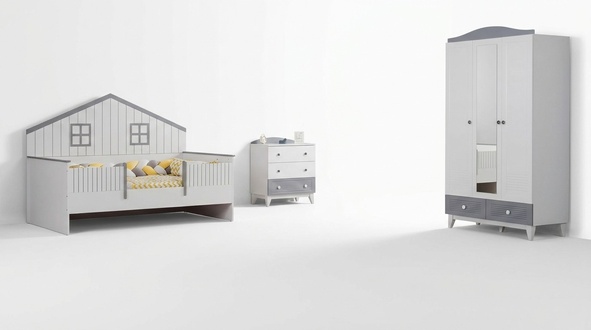 Kinderzimmer MÃ¶bel Komplettzimmer Mehrfarbig Kinderbett Kleiderschrank Kommod