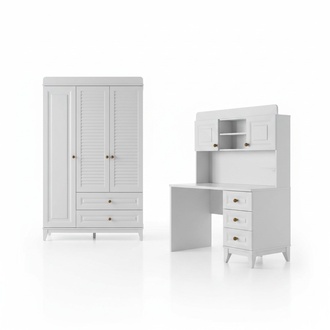 Kinderzimmer Set Kleiderschrank Schreibtisch Tisch 2tlg. Set Einrichtung MÃ¶bel