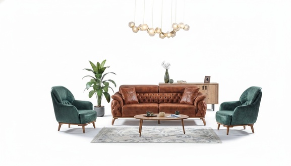 Klassisch Sofagarnitur 3+3+1 Sitzer Chesterfield Sessel MÃ¶bel Sofa