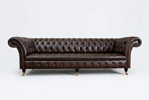 Klassische Chesterfield Leder Polster Luxus Sofa Design Couch Sofas 4 Sitzer Neu