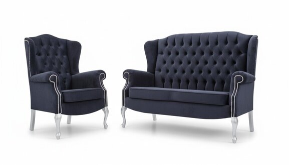 Klassische Chesterfield Sofagarnitur 3+1 Sitzer Sofa Couch Polster Samt