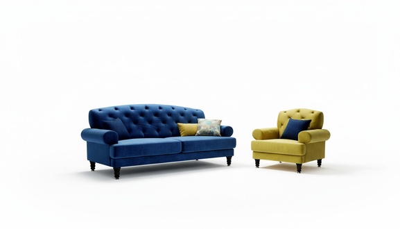 Klassische Design Sofagarnitur 3+1 Sofa Couch Polster Chesterfield Sofas