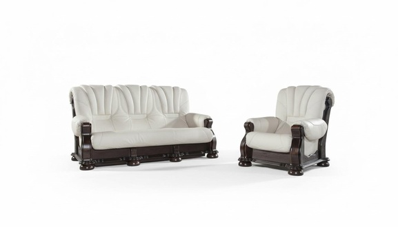 Klassische Dreisitzer Couch Polster Sofa 3 Sitzer Leder Couchen Ledersofa