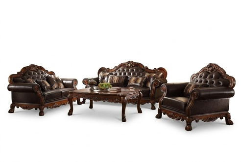 Klassische Garnitur 3+2+1 Sitzer Sofagarnitur Couch Sofa Leder Sofa